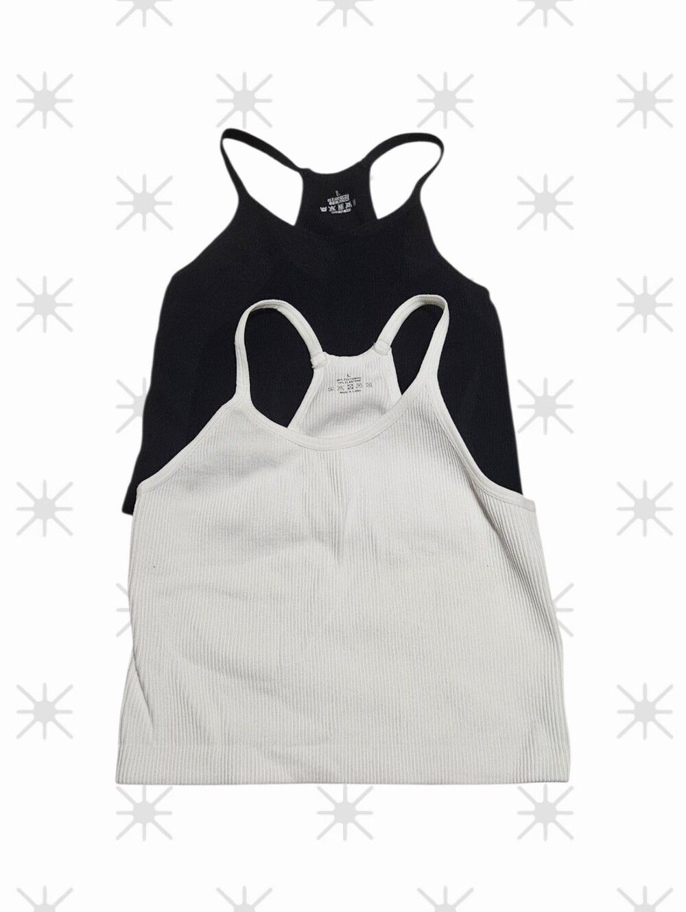 Ribbed Racerback Tank Duo - Black & White